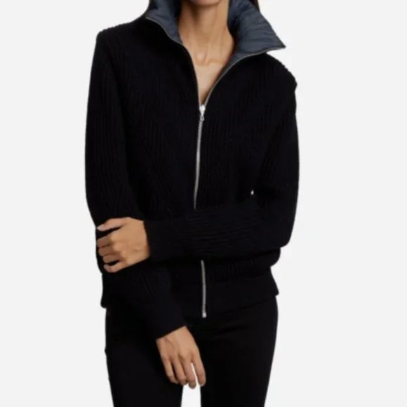 RAG & BONE Mikaela Mix Media Jacket Reversible Size S In Navy & Black NWT - Picture 2 of 7